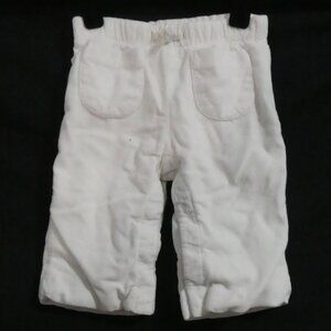 Y2K - BABY GAP - Infant | 6-12 months | White Velour Tear Away Pants
